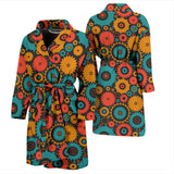 Gear Pattern Print Design 01 Men's Bathrobe