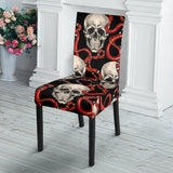 Red Snake Skull Pattern Dining Chair Slipcover