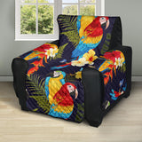 Colorful parrot flower pattern Recliner Cover Protector