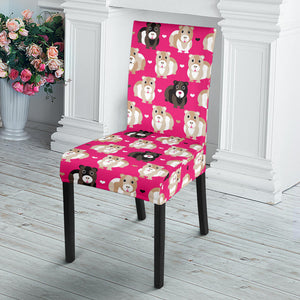 Guinea Pig Pattern Print Design 01 Dining Chair Slipcover