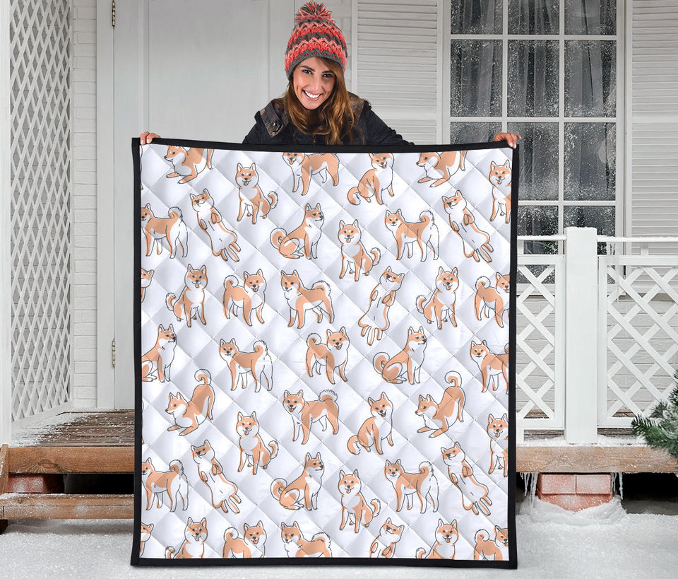 Shiba Inu Dog Pattern Premium Quilt