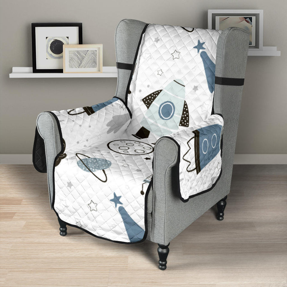 Hand drawn space elements space rocket star planet space probe Chair Cover Protector