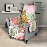 Pink flamingo birds pineapples hibiscus flower pattern Chair Cover Protector