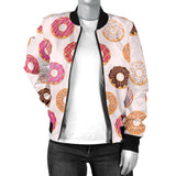 Colorful Donut Pattern Women'S Bomber Jacket
