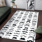 Mustache Beard Pattern Print Design 04 Area Rug
