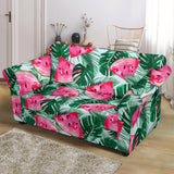 Watermelons Tropical Palm Leaves Pattern Loveseat Couch Slipcover