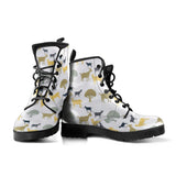 Silhouettes Of Goat And Tree Pattern Leather Boots