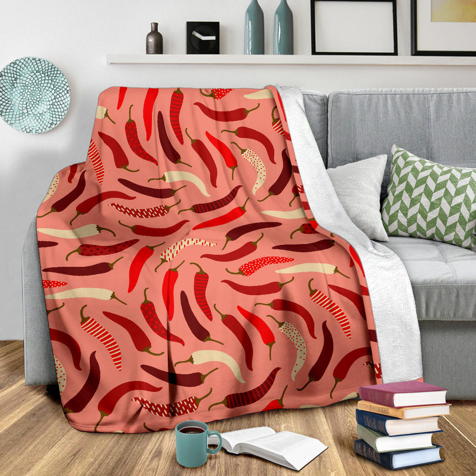 Beautiful Chili Peppers Pattern Premium Blanket