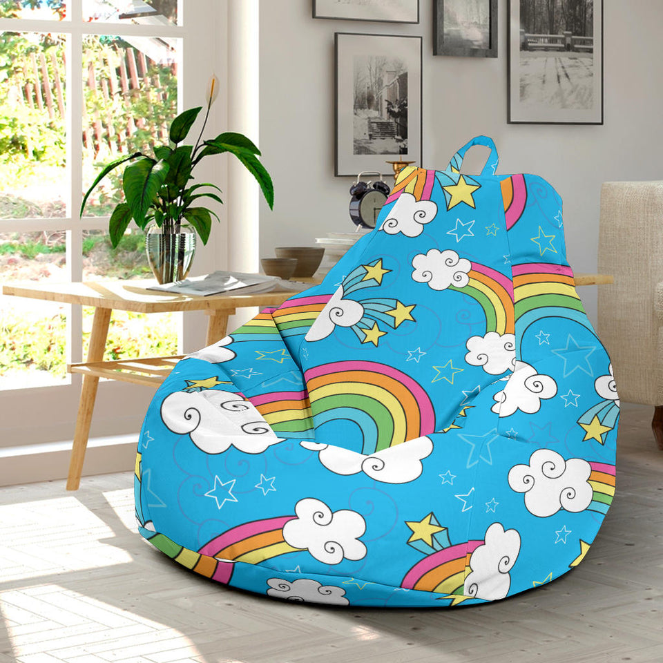 Rainbows Sky Clouds Pattern Bean Bag Cover