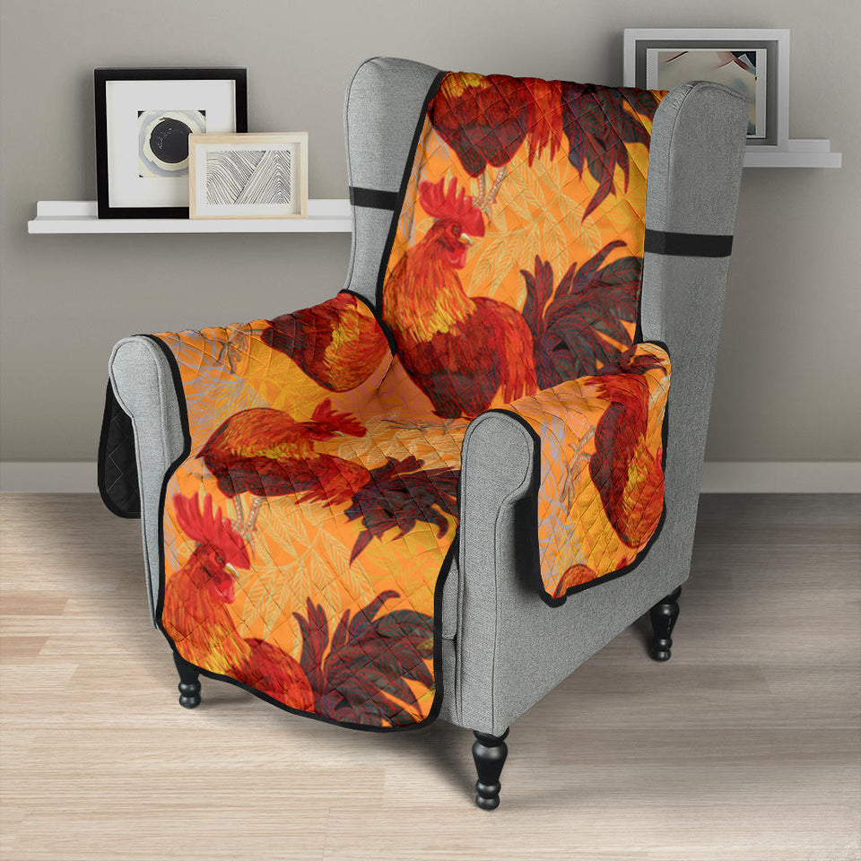 red rooster chicken cock pattern Chair Cover Protector