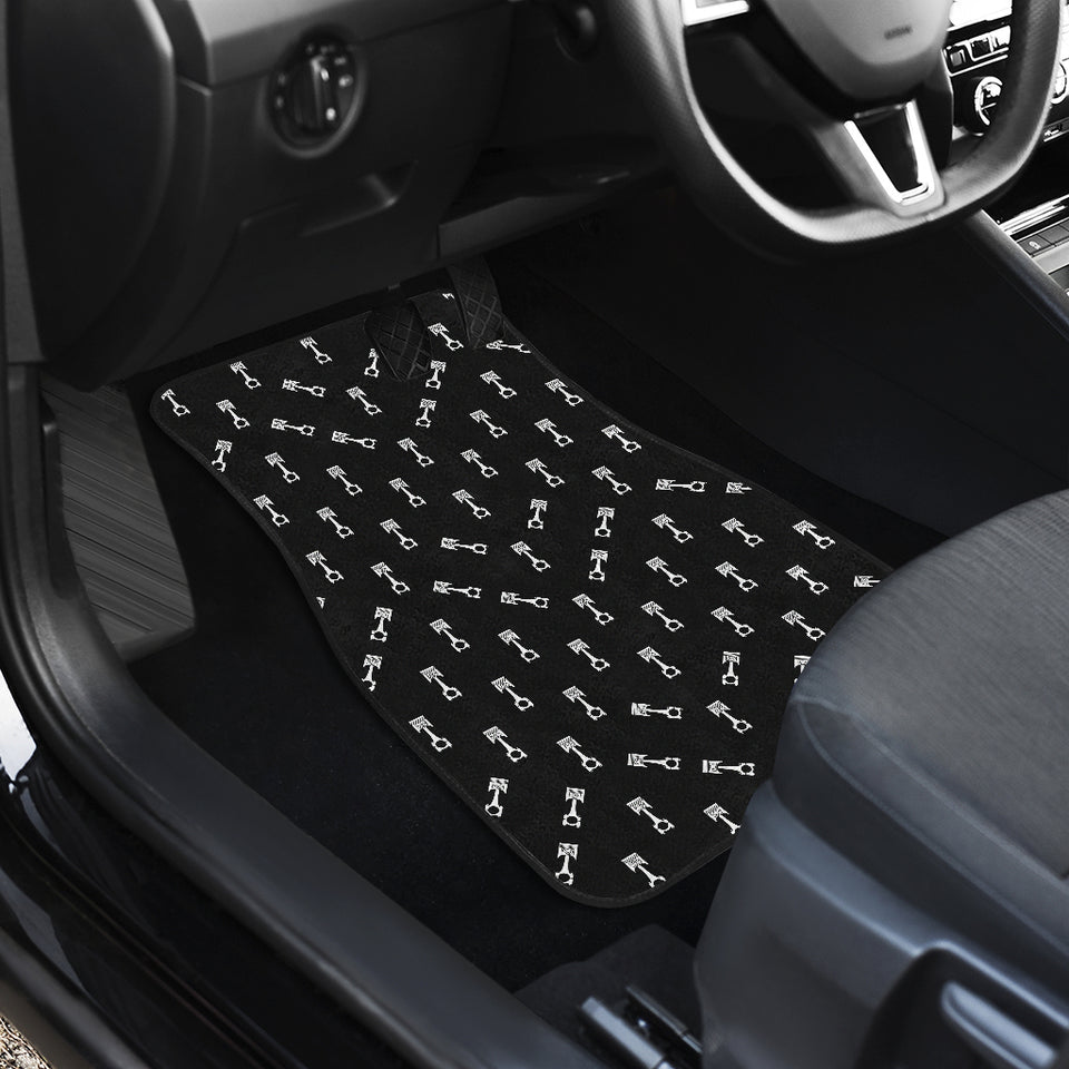 Engine Piston Black Theme Pattern Print Design 03 Front Car Mats