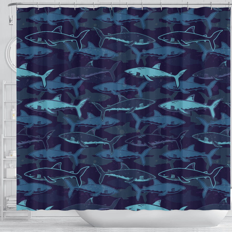 Shark Pattern Shower Curtain Fulfilled In US