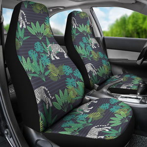 White Bengal Tigers Tropical Plant  Universal Fit Car Seat Covers