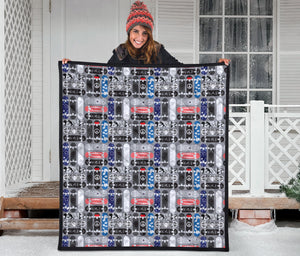 Skate Board Pattern Print Design 04 Premium Quilt
