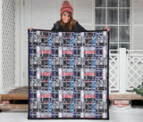 Skate Board Pattern Print Design 04 Premium Quilt