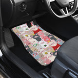 Pig Pattern Print Design 02 Front and Back Car Mats