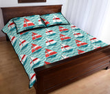 Red White sailboat wave background Quilt Bed Set