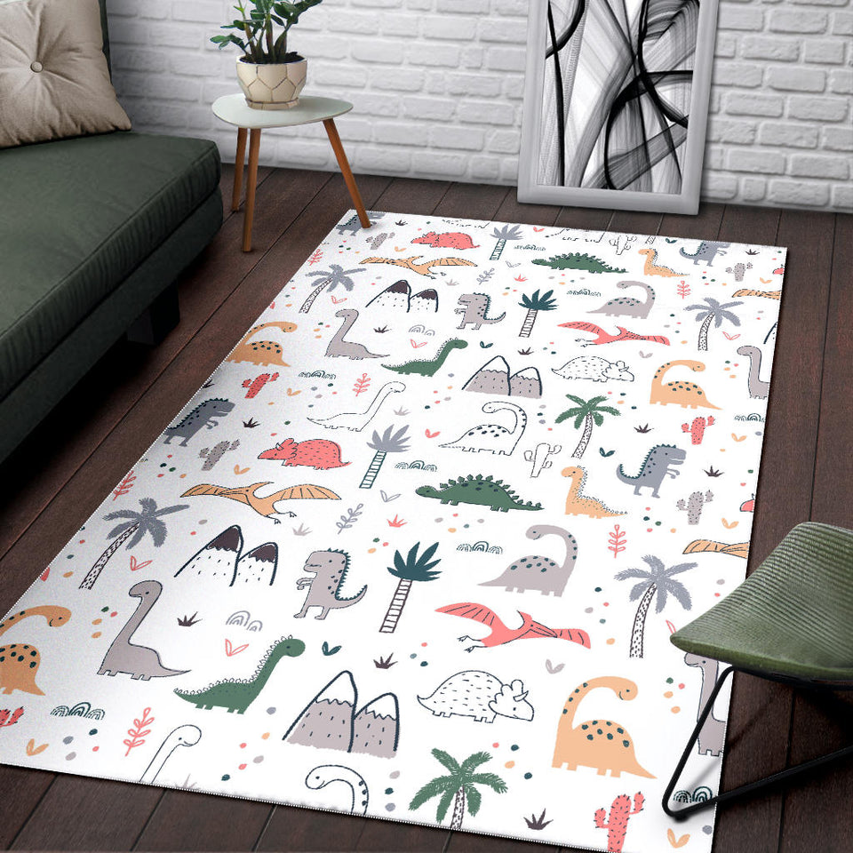 Cute Cartoon Dinosaurs Tree Pattern Area Rug