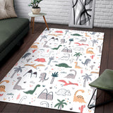 Cute Cartoon Dinosaurs Tree Pattern Area Rug