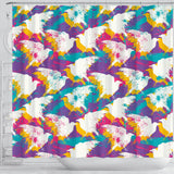 Colorful Crow Illustration Pattern Shower Curtain Fulfilled In US