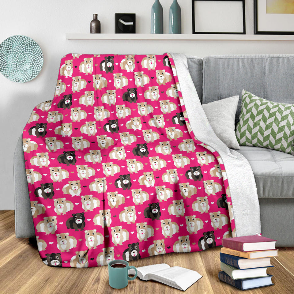Guinea Pig Pattern Print Design 01 Premium Blanket