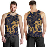 Gold dragon pattern Men Tank Top