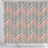 Zigzag Chevron Striped Pattern Shower Curtain Fulfilled In US