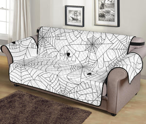 Spider web cobweb pattern white background Sofa Cover Protector