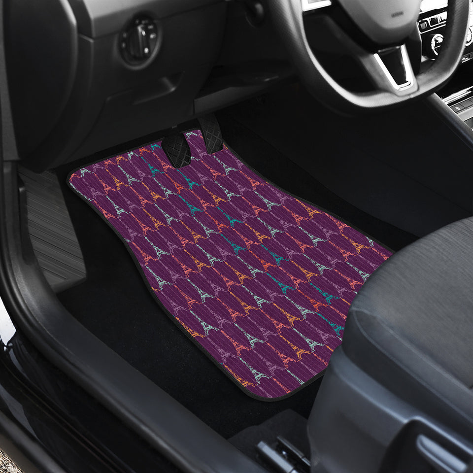 Eiffel Tower Pattern Print Design 05 Front Car Mats