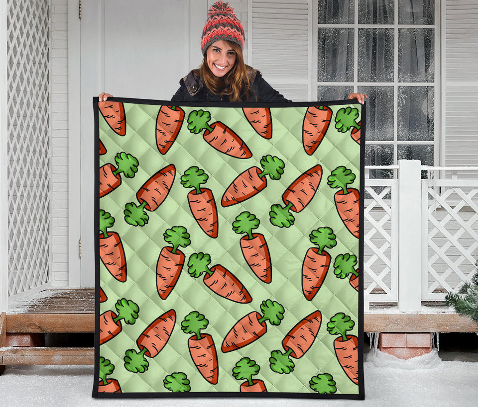 Carrot Pattern Print Design 05 Premium Quilt
