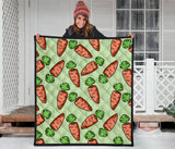 Carrot Pattern Print Design 05 Premium Quilt