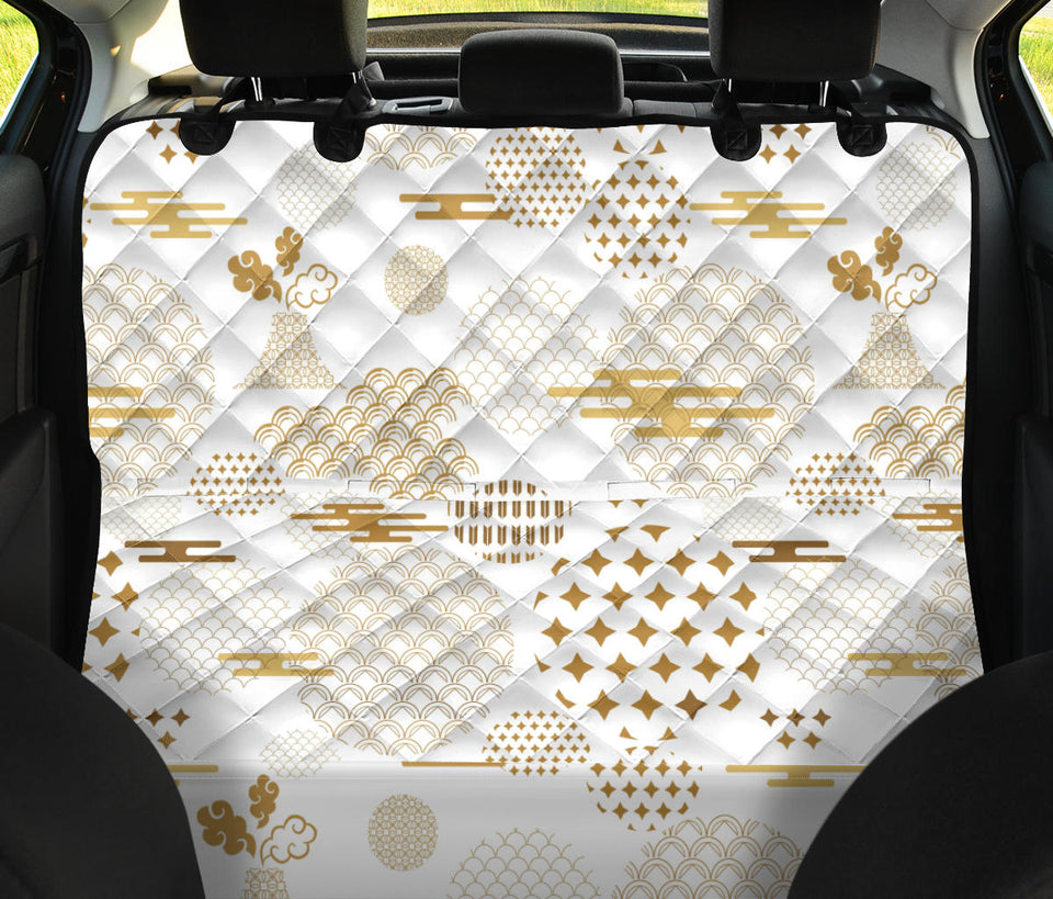 Beautiful Gold Japanese Pattern Dog Car Seat Covers