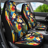 Colorful Parrot Flower Pattern  Universal Fit Car Seat Covers