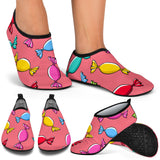 Colorful Wrapped Candy Pattern Aqua Shoes