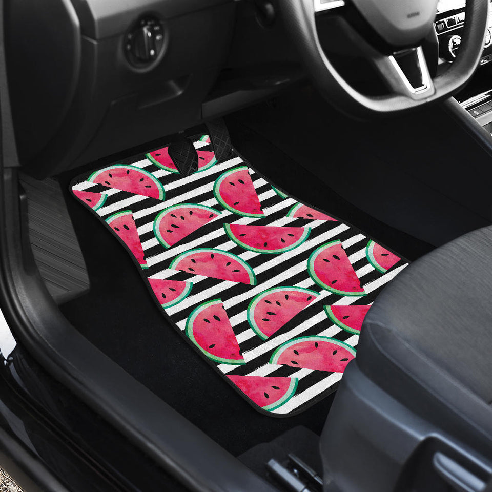 Watercolor Paint Textured Watermelon Pieces Front Car Mats
