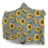 Sunflowers Ribbon Background Hooded Blanket