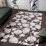 Garlic Bulb Dark Background Area Rug