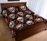 Red snake skull pattern Quilt Bed Set