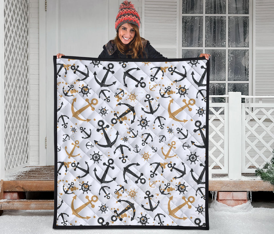 Anchors Rudders Pattern Premium Quilt