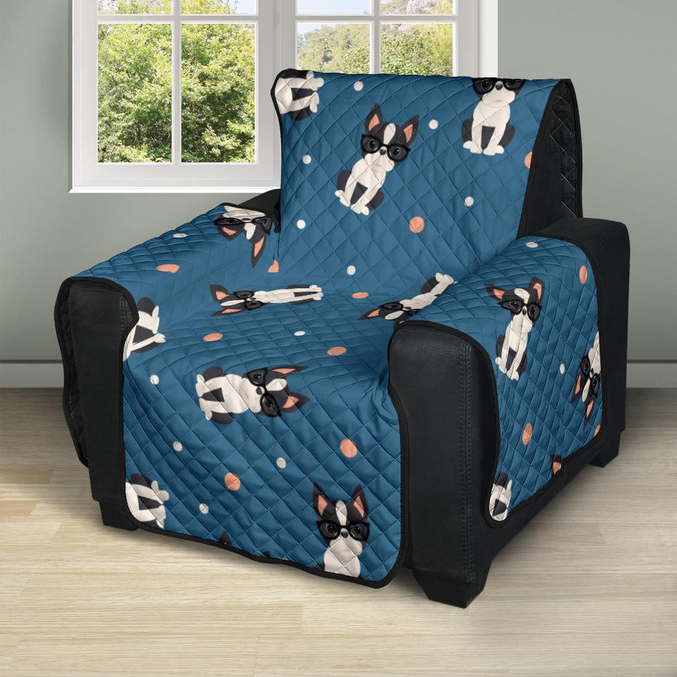 Cute boston terrier dog spattern Recliner Cover Protector