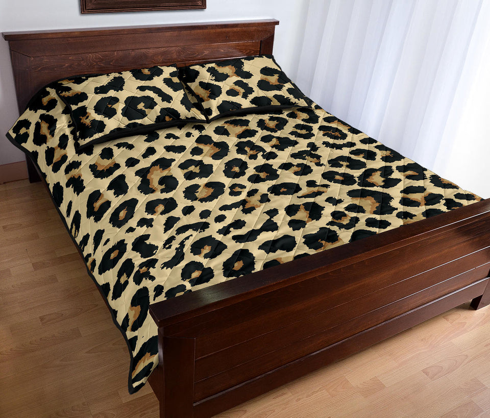 Leopard print design pattern Quilt Bed Set