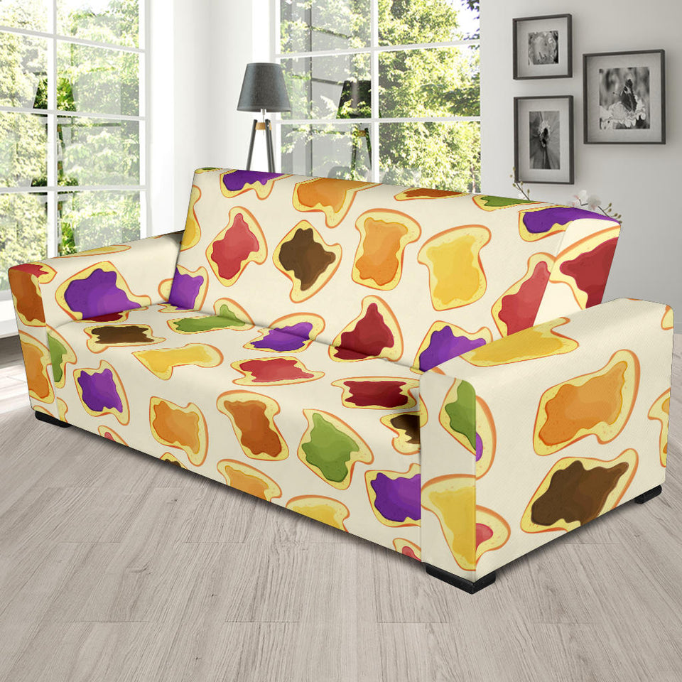 Bread Toast Pattern Print Design 02 Sofa Slipcover