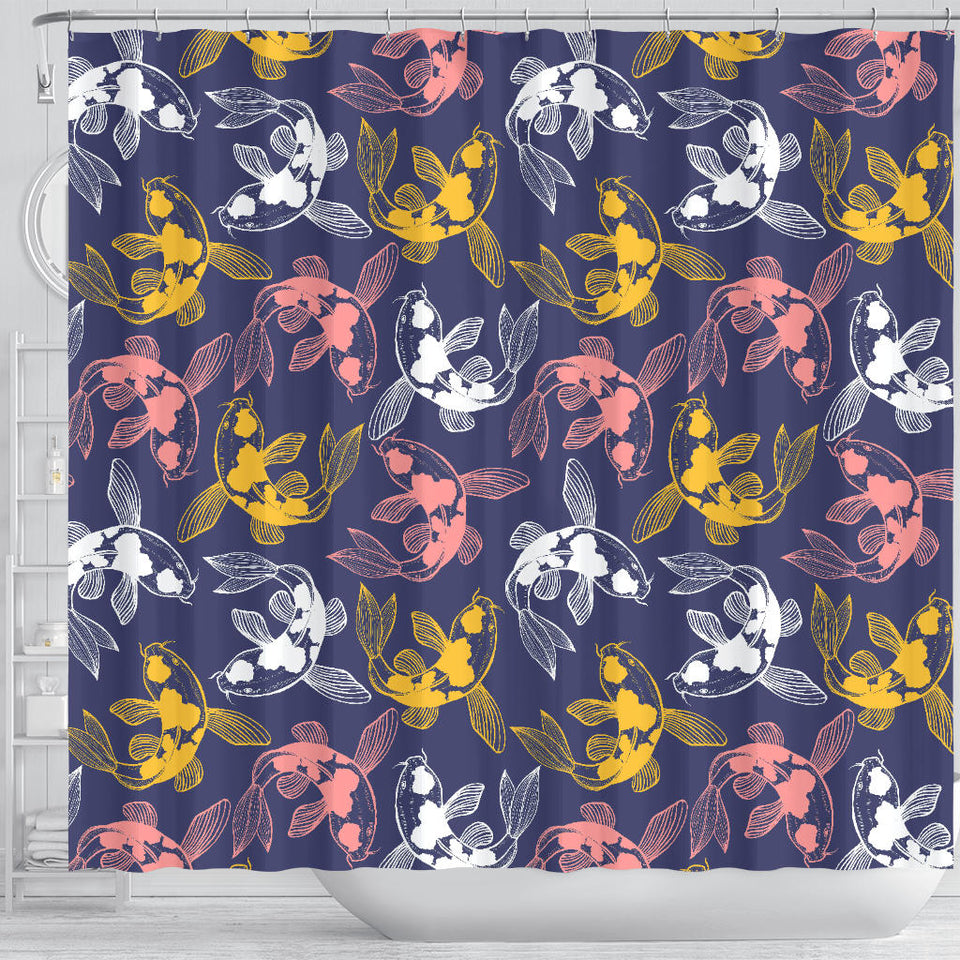 Koi Fish Carp Fish Pattern Shower Curtain Fulfilled In US