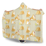 Cute Fat Shiba Inu Dog Pattern Hooded Blanket