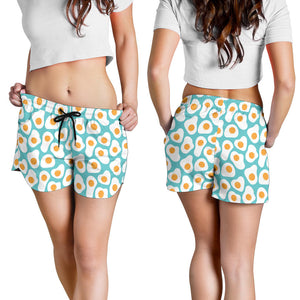 Fried Eggs Pattern Print Design 04 Women Shorts