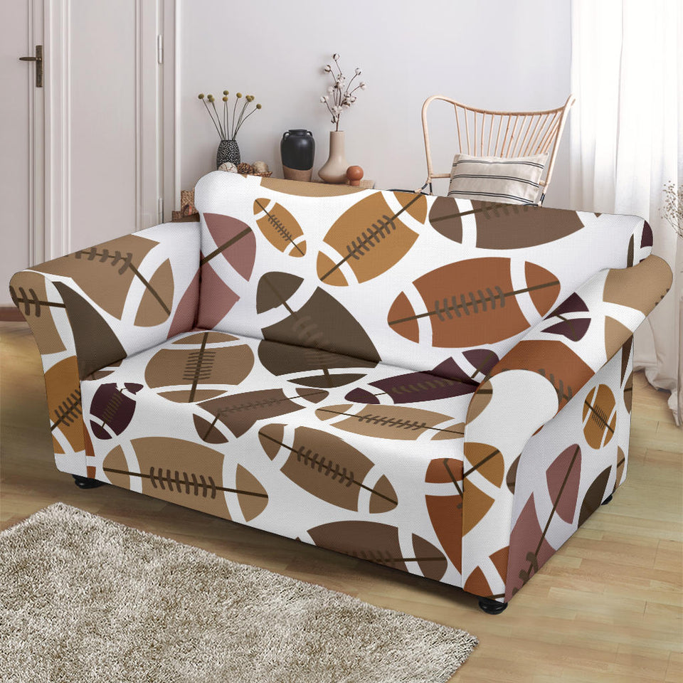 American Football Ball Pattern Loveseat Couch Slipcover