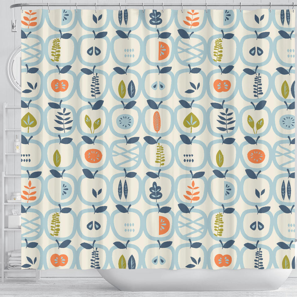 Apples Leaves Pattern Shower Curtain Fulfilled In US