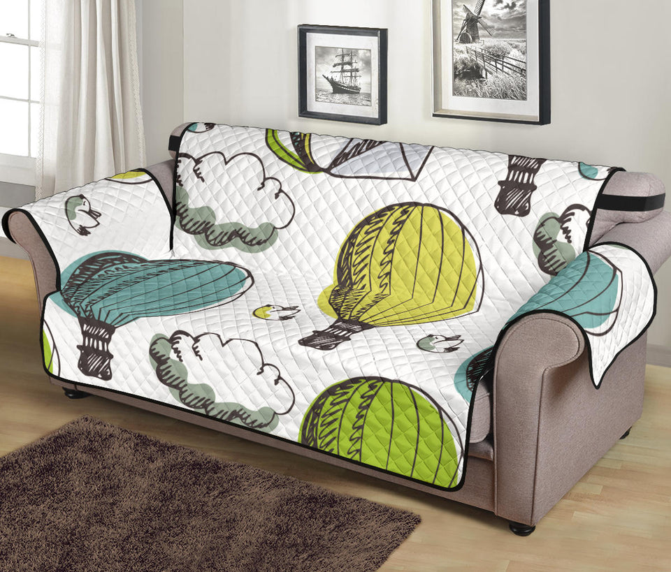 Hot Air Balloon Bird Cloud Pattern Sofa Cover Protector