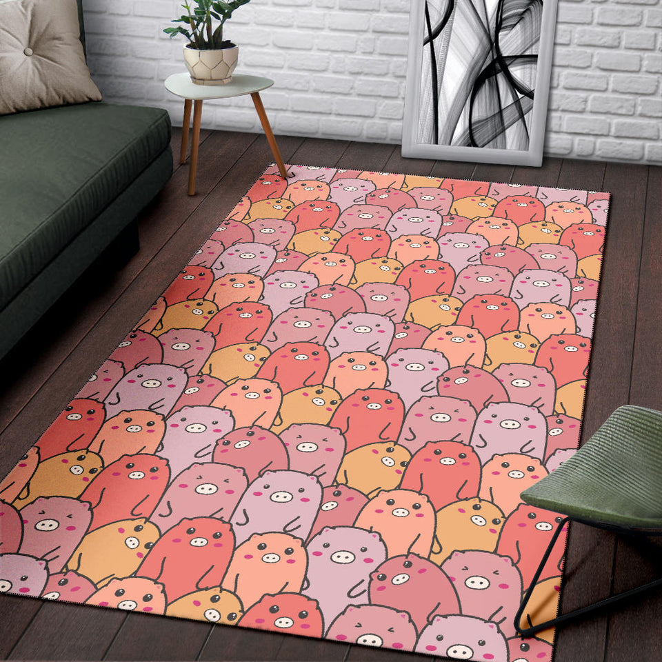 Pig Pattern Print Design 04 Area Rug