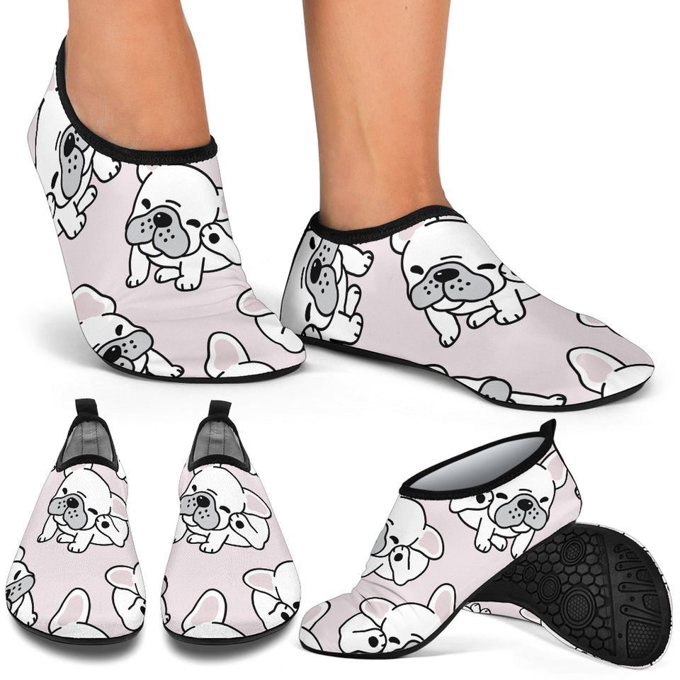 Cute French Bulldog Pattern Aqua Shoes